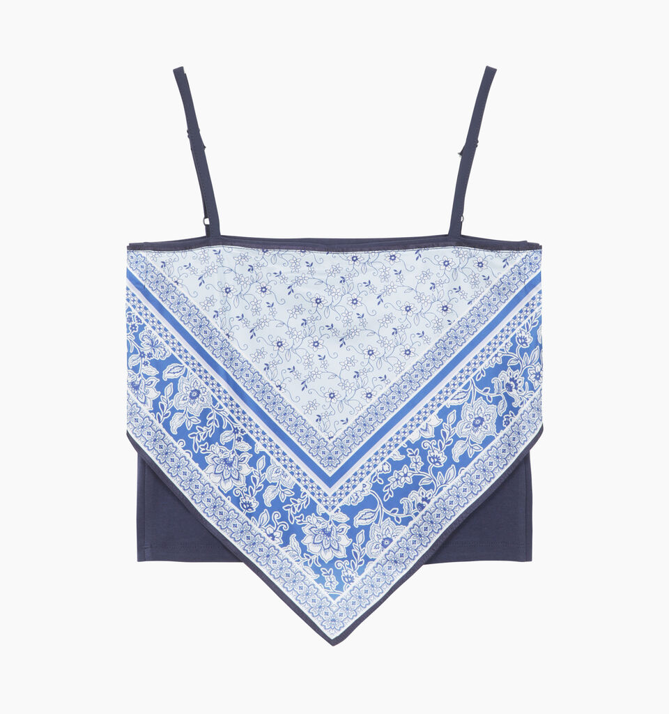 Blue scarf top - null - Blue | Sisley K image number 1